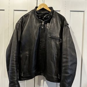Schott 141 Black Cafe Racer leather jacket size 50 XXL